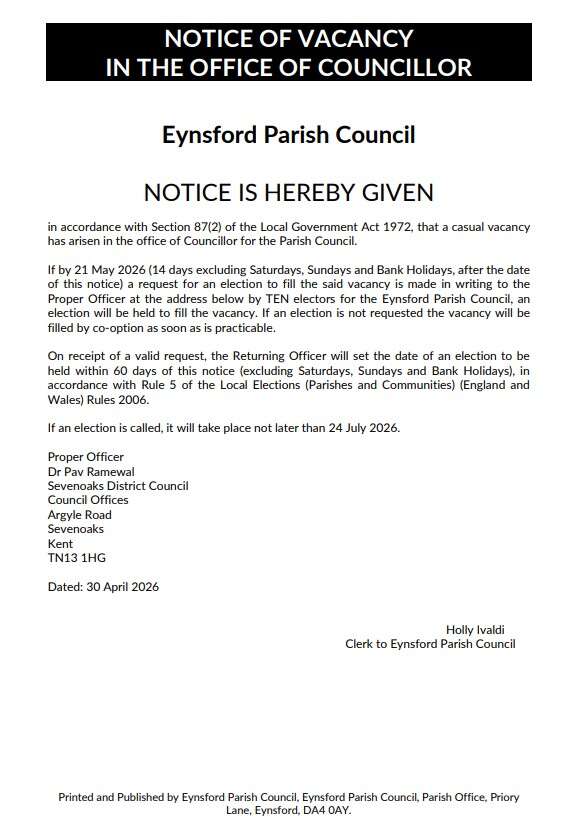 New Councillor Vacancy