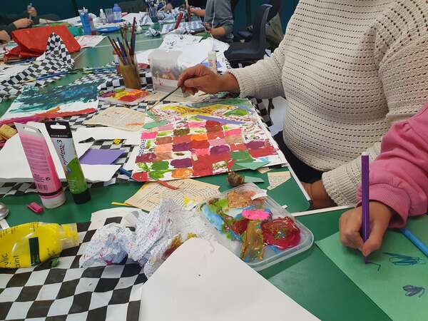 participants at the community art workshop